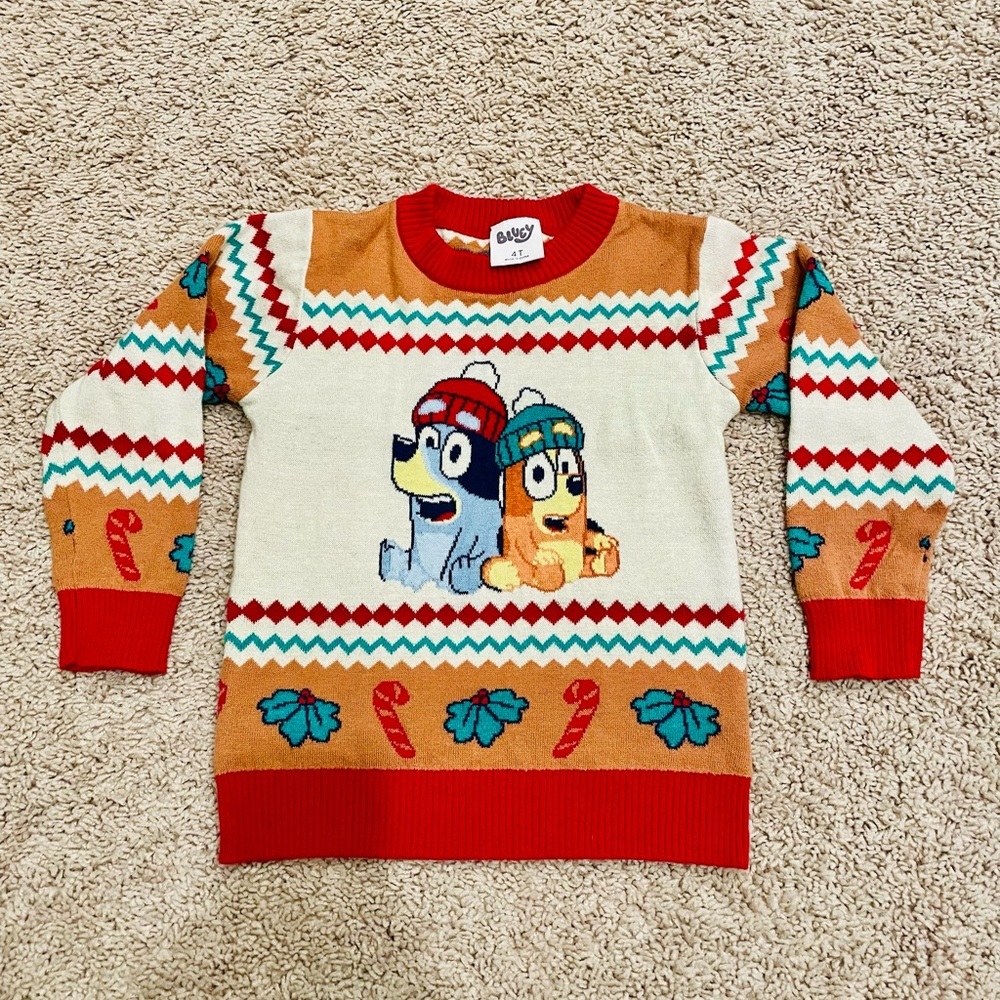 Bluey Kids Holiday Sweater - Multicolor